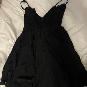 Black Dress with Lace Top